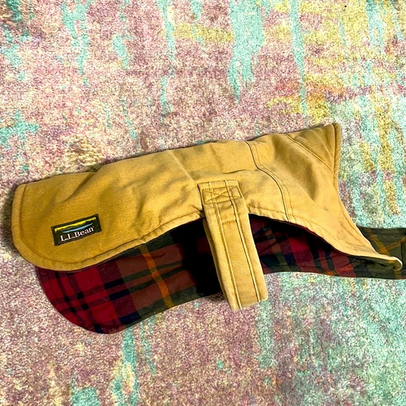 L.L. Bean Dog Ll Bean Canvas And Flannel Dog Coat For Medium Sized